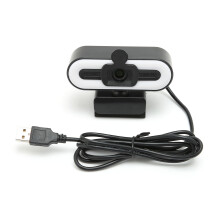 Webcam mit Ringlicht für Streaming, Full-HD-Profi-Kamera mit zwei Mikrofonen zur Rauschunterdrückung und Sichtschutzabdeckung, USB-Computer-Webcam