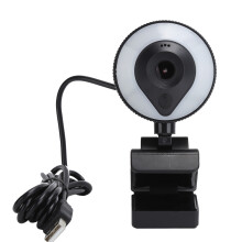 Webcam mit verstellbarem Ringlicht, integriertem Mikrofon, schnellem und präzisem Autofokus, hoher Qualität, geringer Bandbreite,