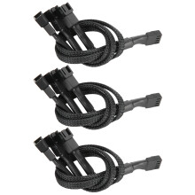 Cavo splitter per ventole PWM con guaina, supporta più ventole PWM, prolunga intrecciata nera compatibile con ventole a 3 PIN e 4 PIN, gestione