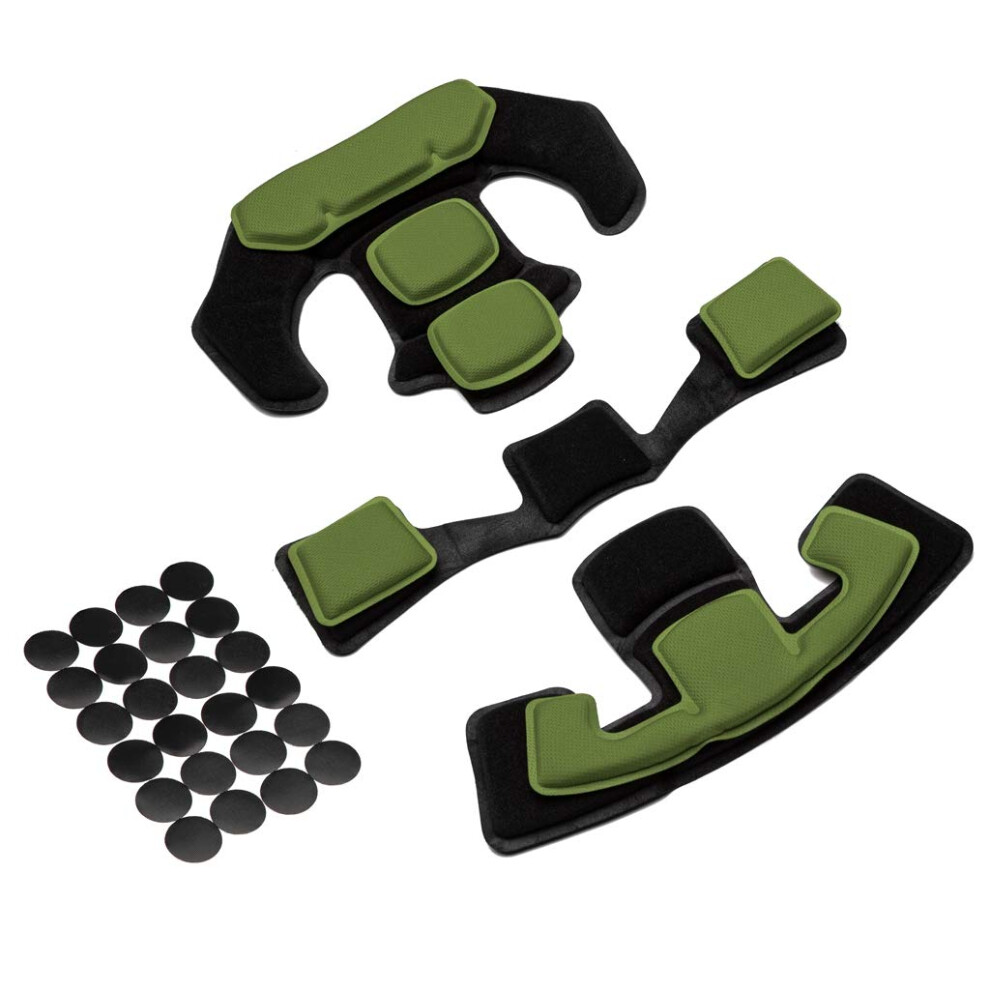 Memory Foam Pad Protective Mat Helmet Padding Kit Universal Fit For Ach Mich Team Wendy Fma Exf Helmet Black Green Green,Black 9365049183888
