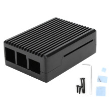 Aluminiumskabinett for Raspberry Pi5, passiv kjøledesign med innebygde kjøleribber. Høykvalitets aluminiumslegeringsmateriale sikrer utmerket