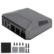 Raspberry Pi kjølehus aluminiumslegering passiv kjøledeksel med justerbar viftebryter for sikker avstengning fungerer med offisiell 7" skjerm og H