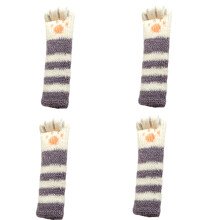 Knitted Chair Leg Socks Elastic Furniture-dark gray stripes