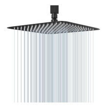 Black Ultra Thin Rain Shower Head, Pressure, Square Showerhead, Stainless Steel Rainfall for Bathroom