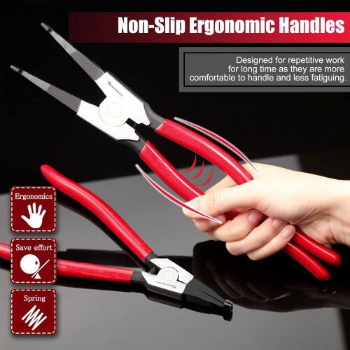 8 Inches Lock Ring Pliers for Removing Installing Gearshift Locking Rings Special Angle Tip 2