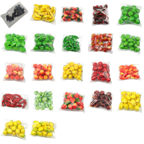 20pcs Simulation Fruit Foam Lemon Orange Photo Props-red apple 1