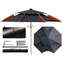ZCX Large Fishing Umbrella Outdoor Folding Thickened Sun Shade (Orange, 2.0m)