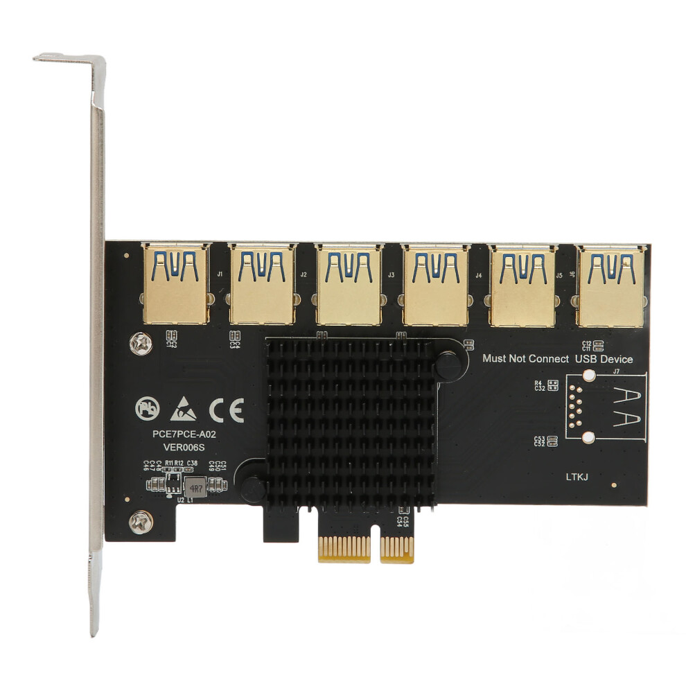 Sata Iii To Pcie Expansion Card 6 Slot High Stability Port Multiplier Support Ahci Specification Compliance Pcie 3.0 X1 Mass Storage Expansion Clear S 9486358987452