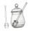 Honey Pot Glass Jars With Smooth Dipper For Kitchen Storage Set Clear 1