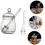Honey Pot Glass Jars With Smooth Dipper For Kitchen Storage Set Clear 3