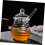 Honey Pot Glass Jars With Smooth Dipper For Kitchen Storage Set Clear 2