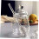 Honey Pot Glass Jars With Smooth Dipper For Kitchen Storage Set Clear 5