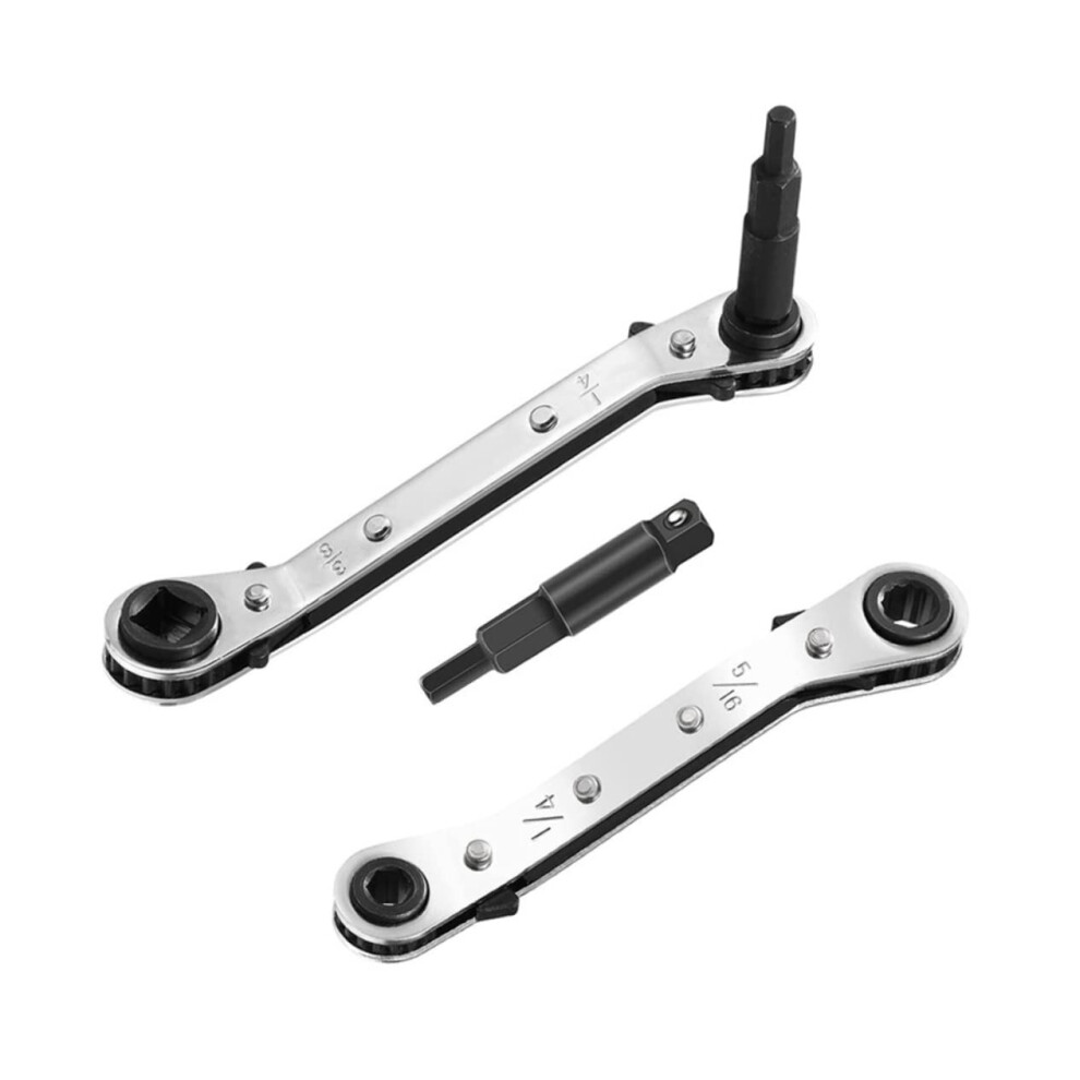 Refrigeration Service Wrench 1 Set Dual Sided Ratchet Spanner For Ac And Compressor Maintenance, Compact 9119770906724