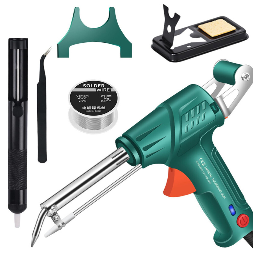 Welder Model Five Piece Versatile Welding Gun Kit, Internally Heated Laser Tools, Soldering Iron, Green 9365049185868