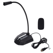 Microfon USB pentru computer, microfon condensator de înaltă sensibilitate, filtrare a zgomotului de fundal, iluminat cu LED, gât reglabil,