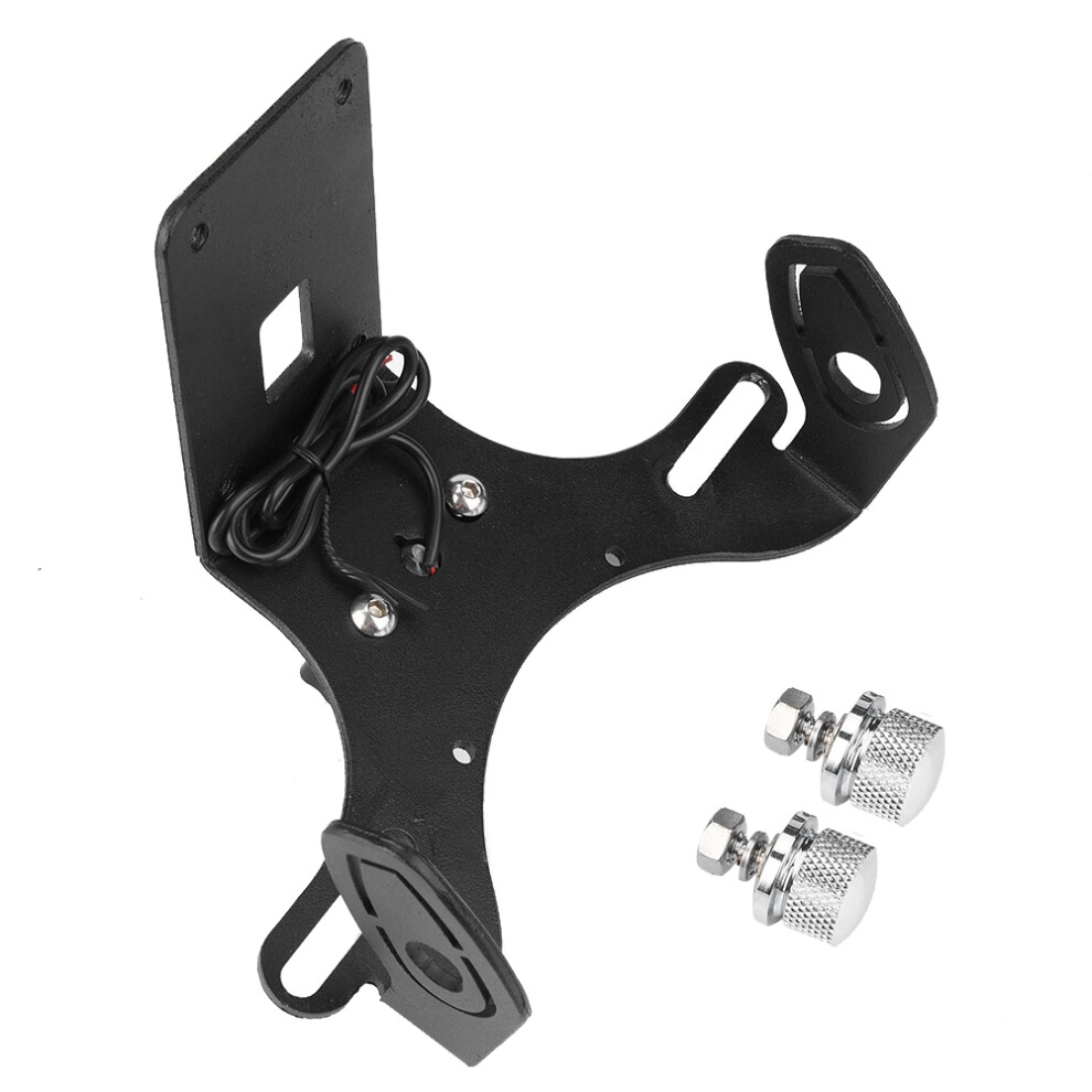Adjustable License Plate Holders For Motorcycle, Rear License Plate Mount Bracket With Led And Turn Signal Support, Angle Adjustable Aluminum Light 9139052575127