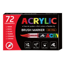 Liquid Acrylic Marker Soft Brush Tip Acrylic Paint-72 colors