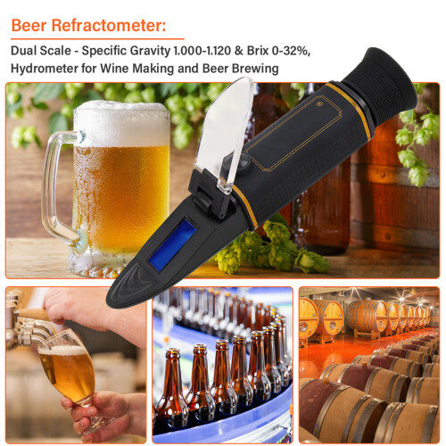 Tall Accuracy Refractometer for Measuring Sugar Grades in 1