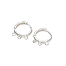 Modern Circular Drop Earrings Lightweight-3 circles Silver