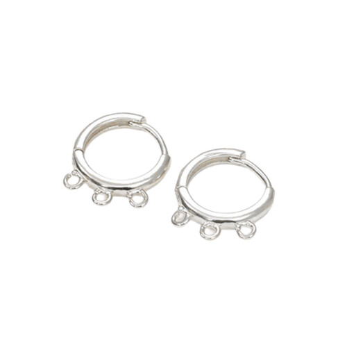 Modern Circular Drop Earrings Lightweight-3 circles Silver