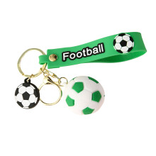 Large Size Football Design Key Chain Soft Flexible Rubber-Green