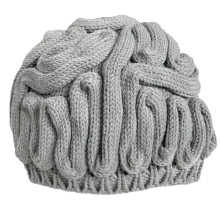 Chapeau de cerveau en tricot pour femmes, nouveauté,-Gris