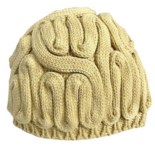 Chapeau de cerveau en Crochet fait à la main pour adulte,-Kaki