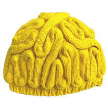 Chapeau de cerveau drôle épaissir les bonnets chauds-Jaune