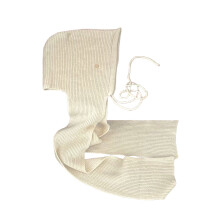 Châle de couleur unie à la mode, écharpe tricotée douce,-Beige