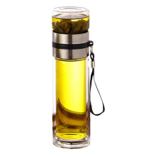 Tea Water Separation Cup  LeakProof Infuser Water Bottle, Glass Tea Infuser  Double Wall Tea Cup, Portable Infuser Water Bottle, 500ml