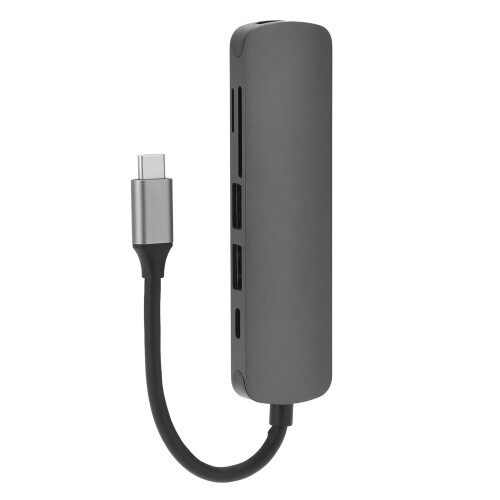 Προσαρμογέας πολλαπλών θυρών USB Hub 6 σε 1, Σταθμός σύνδεσης USB C με 4K HDMI SD TF Card Reader 1