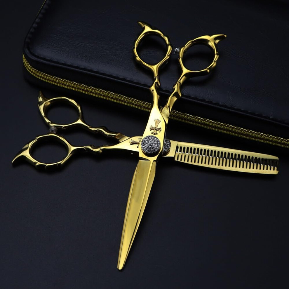 Hair Cutting Shears, 6 Inch Professional Japan 440c Upscale Cross Scissor Hair Scissors Haircut Thinning Barber Cutting Shears Hairdressing Scissors
