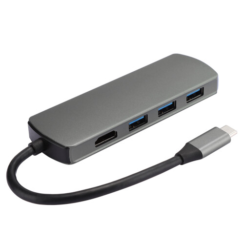 Διανομέας USB-C για φορητό υπολογιστή με HDMI 4K, προσαρμογέας σταθμού σύνδεσης 6 σε 1