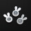 Rabbits Ear Acrylic Jewelry Support With Silicone Backs Heavy 7