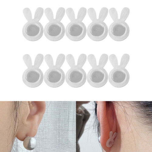 Rabbits Ear Acrylic Jewelry Support With Silicone Backs Heavy 1