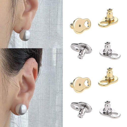 Pack Of 4 Secure Earring Supports  Backings For Heavy-White 2