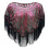 Châle de soirée à la mode, châle de luxe,-noir rose rouge 1