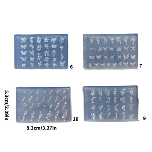 Nail Art Silicone Mold Flower Theme Manicure Training Tool-C410 1