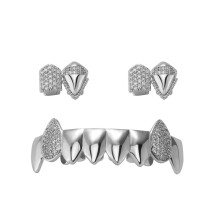 Realistic Vampires Teeth Cosplay Prop With Secure Fit-Silver
