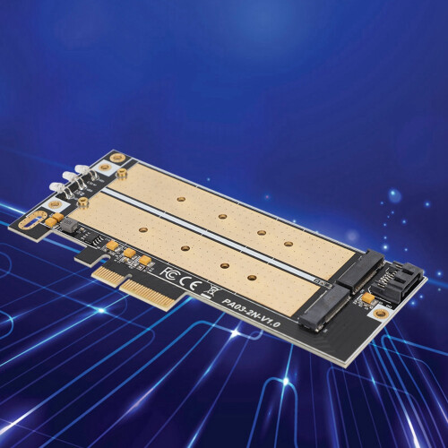 Προσαρμογέας PCIe NVMe για επιτραπέζιο υπολογιστή, μετατροπέας SATA SSD με υποστήριξη 2