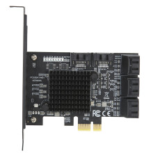 PCIe SATA kártya 6 porttal, SATA3.0 interfész támogatással, 6 Gbps sebességű bővítővezérlő, SSD-vel és HDD-vel kompatibilis, AHCI