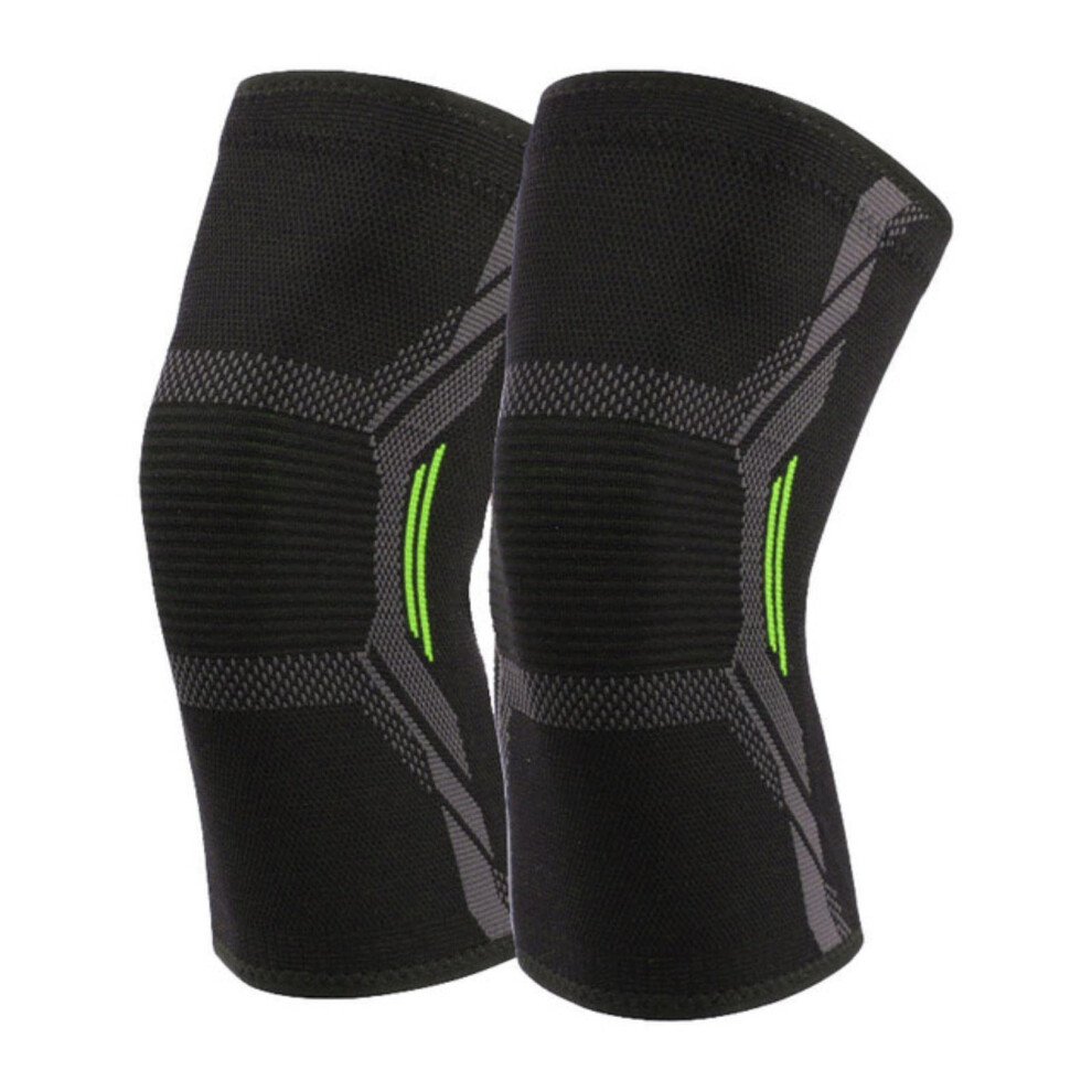 Blue Knee Support Sleeve With Patella Stabilization For Sports, Injury Prevention, Breathable Fabric M