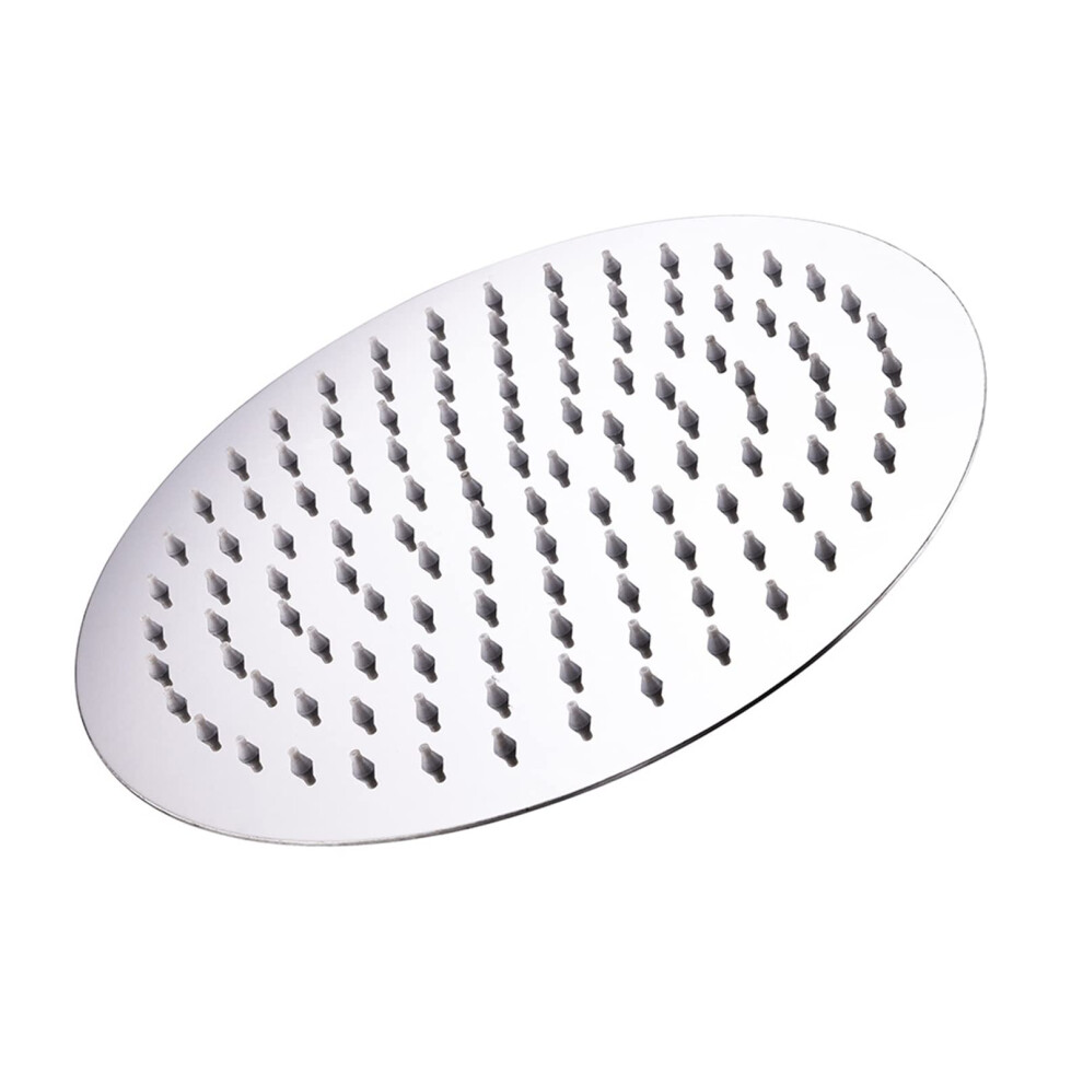 Chrome Round Rainfall Shower Head Ultra Thin Design Pressure Boosting 16 Inch Fixed 9365049188920