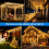 Living And Home (Warm Yellow, 15M)Solar-Powered LED Icicle String Lights with Remote Control 3