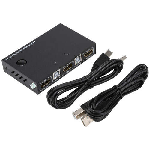 Διακόπτης KVM HDMI για διπλές οθόνες, διακόπτης USB KVM HDMI με διακόπτη ενός κουμπιού,