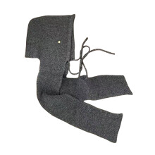 Chapeau écharpe tricoté avec cordon de serrage, châle 2 en-Gris