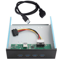 Painel frontal USB 3.0 HUB, transferência de dados em alta velocidade, conector da placa-mãe com chipset GL3520, compatível com baia de CD-ROM,