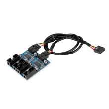 Hub USB interno para placa-mãe com divisor USB, transferência de dados em alta velocidade, cabo blindado com blindagem de fio para extensão da