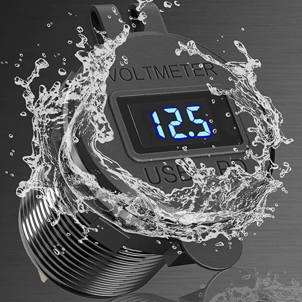 Usb C Car Charger With Voltmeter, Fast Triple Charging Pd And Qc3.0, Dual Quick Charge Ports 9119770909909