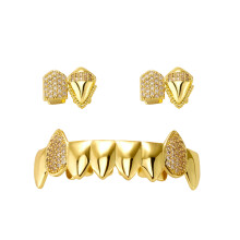 Adjustable Vampires Dentures for Adult Cosplay Enthusiasts-Gold
